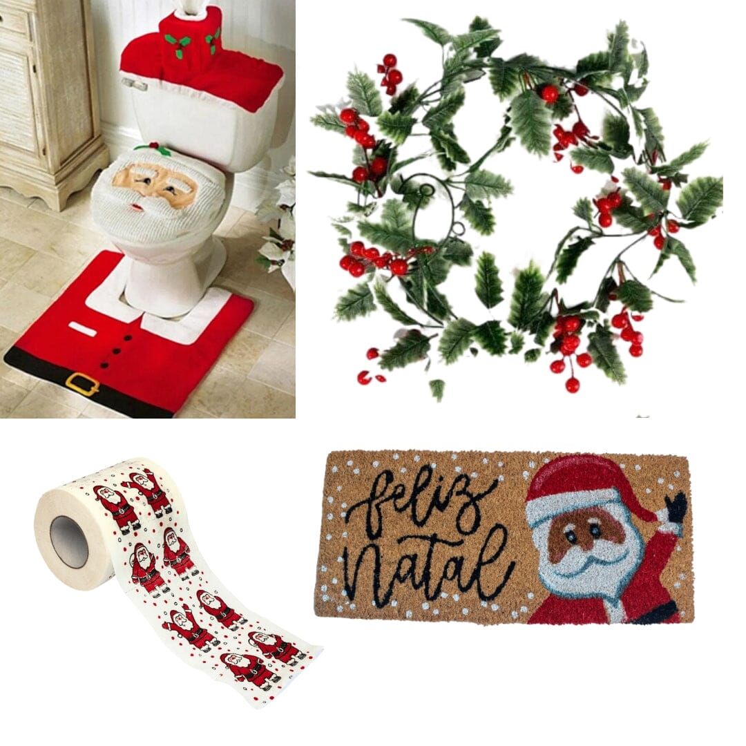 Kit de Decoração de Natal para Banheiro